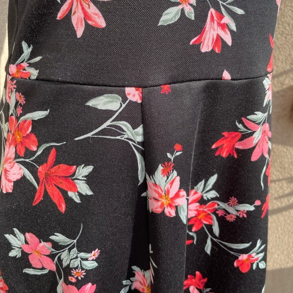H&M Black Floral Mini Sun Jersey Dress Size 8 - Picture 7 of 9